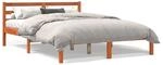 vidaXL Massivholzbett ohne Matratze Wachsbraun 140x190 cm Kiefernholz 844141