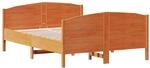 vidaXL Massivholzbett ohne Matratze Wachsbraun 140x190 cm Kiefernholz 3216181