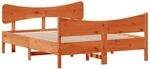vidaXL Massivholzbett ohne Matratze Wachsbraun 150x200 cm Kiefernholz 3216380
