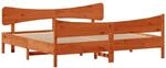 vidaXL Massivholzbett ohne Matratze Wachsbraun 180x200 Kiefernholz 3216374