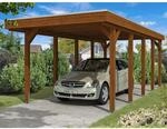 Skan Holz Carport Friesland 314 cm x 708 cm Nussbaum