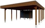 Skan Holz Carport Friesland Hybrid 557 cm x 708 cm Nussbaum