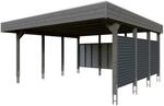 Skan Holz Carport Friesland Hybrid 557 cm x 555 cm Schiefergrau