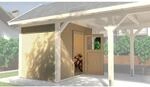 Weka Ger&auml;teraum WekaLine f&uuml;r LH-Carport Gr.2, Natur 28 mm