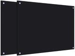 vidaXL K&uuml;chenr&uuml;ckw&auml;nde 2 Stk Schwarz 80x60 cm Hartglas 3315800