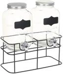 vidaXL Getr&auml;nkespender 2 Stk mit St&auml;nder 2 x 4 L Glas 50830