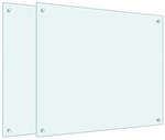 vidaXL K&uuml;chenr&uuml;ckw&auml;nde 2 Stk Wei&szlig; 70x60 cm Hartglas 3315785