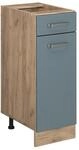 Vicco K&uuml;chenunterschrank R-Line Blau-Grau/Goldkraft Eiche 30 cm ohne...