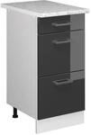 Vicco K&uuml;chenunterschrank R-Line Anthrazit Hochglanz/Wei&szlig; 40 cm mit Schubladen AP