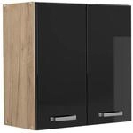 Vicco H&auml;ngeschrank R-Line H&auml;ngender K&uuml;chenschrank Schwarz Hochglanz/Goldkraft