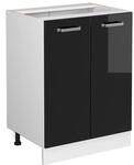 Vicco K&uuml;chenunterschrank R-Line Schwarz Hochglanz/Wei&szlig; 60 cm ohne...