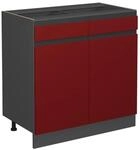 Vicco K&uuml;chenunterschrank R-Line Rot/Anthrazit 80 cm J-Shape ohne Arbeitsplatte
