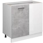 Vicco Eckunterschrank R-Line K&uuml;chen Eckschrank Beton/Wei&szlig; 86 cm ohne Arbeitsplatte