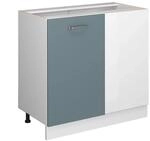 Vicco Eckunterschrank R-Line K&uuml;chen Eckschrank Blau-Grau/Wei&szlig; 86 cm ohne