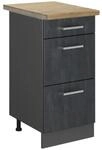 Vicco K&uuml;chenunterschrank R-Line Schubladenschrank f&uuml;r die K&uuml;che Schwarz...
