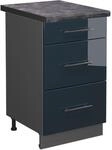 Vicco Schubladenschrank Fame-Line Dunkelblau Hochglanz 50 cm AP Anthrazit