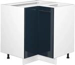 Vicco Eckunterschrank Fame-Line Dunkelblau Hochglanz/Wei&szlig; 81 cm ohne...