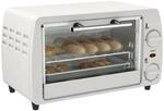 HOMCOM Minibackofen Metall Hartglas Cremewei&szlig; 36,5L x 26B x 22H cm