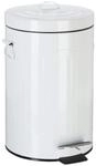 Relaxdays Treteimer Metall Wei&szlig; Rutschfest 12 Liter 42 cm x 26 cm x 34 cm 1,8 kg