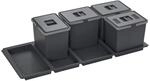 SOTECH Abfallsammler M&uuml;lleimer Metropolis 4x 15L mit Deckel Abfallsystem f&uuml;r
