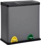 Svita TC2Combo35 M&uuml;lleimer 35 Liter 12+23l Treteimer Trennsystem K&uuml;che Grau