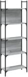 vidaXL B&uuml;cherregal 5 B&ouml;den Grau Sonoma 60,5x24x166,5 cm Holzwerkstoff