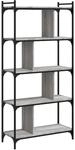 vidaXL B&uuml;cherregal 5 B&ouml;den Grau Sonoma 76x32x158 cm Holzwerkstoff