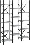 vidaXL B&uuml;cherregal Grau Sonoma 127,5x28,5x172,5 cm Holzwerkstoff
