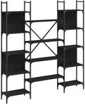 vidaXL B&uuml;cherregal Schwarz 155,5x24x166,5 cm Holzwerkstoff