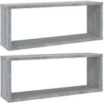 vidaXL W&uuml;rfelregale 2 Stk Grau Sonoma 60x15x23 cm Holzwerkstoff 815927