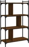 vidaXL B&uuml;cherregal 4 B&ouml;den Braun Eiche-Optik 76x32x123cm Holzwerkstoff