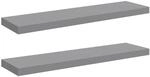 vidaXL Schwebende Wandregale 2 Stk Grau 90x23,5x3,8cm MDF 323860