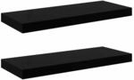 vidaXL Schweberegale 2 Stk Hochglanz-Schwarz 60x23,5x3,8 cm MDF 323770