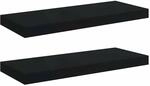 vidaXL Schweberegale 2 Stk Schwarz 60x23,5x3,8cm MDF 323833