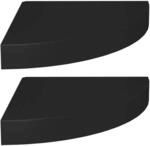 vidaXL Eck-Schweberegale 2 Stk Schwarz 25x25x3,8 cm MDF 323899
