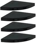 vidaXL Eck-Schweberegale 4 Stk Hochglanz-Schwarz 35x35x3,8 cm MDF 323912