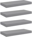 vidaXL Schweberegale 4 Stk Grau 50x23x3,8 cm MDF 323852