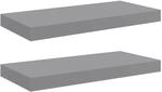 vidaXL Schweberegale 2 Stk Grau 50x23x3,8 cm MDF 323851