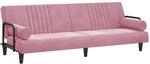vidaXL Schlafsofa mit Armlehnen Rosa Samt 351897