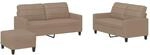 vidaXL 3-Tlg Sofagarnitur mit Kissen Cappuccino-Braun Kunstleder 3201367