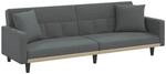 vidaXL Schlafsofa mit Kissen Dunkelgrau Stoff 351876