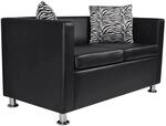 vidaXL 2-Sitzer-Sofa Kunstleder Schwarz Modell 1