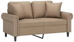 vidaXL 2-Sitzer-Sofa mit Zierkissen Cappuccino-Braun 120 cm Kunstleder 3200929