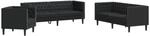vidaXL 3-Tlg Chesterfield-Sofa-Set Schwarz Kunstleder 3209267