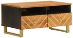 vidaXL Couchtisch Braun und Schwarz 80x54x40 cm Massivholz Mango