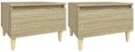 vidaXL Beistelltische 2 Stk. Sonoma-Eiche 50x46x35 cm Holzwerkstoff