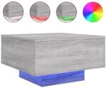 vidaXL Couchtisch mit LED-Leuchten Grau Sonoma 55x55x31 cm