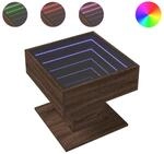 vidaXL LED-Couchtisch Braun Eichen-Optik 50x50x45 cm Holzwerkstoff