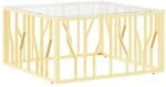 vidaXL Couchtisch Golden 80x80x40 cm Edelstahl und Glas Modell 3