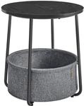 Vasagle Beistelltisch mit Stoff-Korb &Oslash; 45 cm x 51 cm Schwarz-Grau